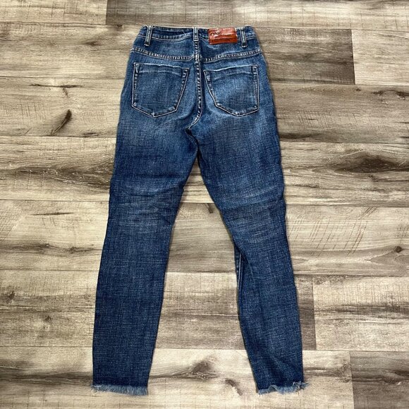 One By One Teaspoon High Waist Freebird II Distressed Skinny Jeans Blue Size 24 - Picture 2 of 10